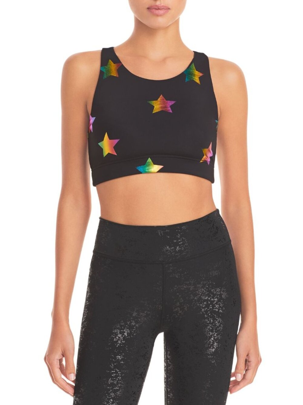 Terez Womens Rainbow Star Foil Bra